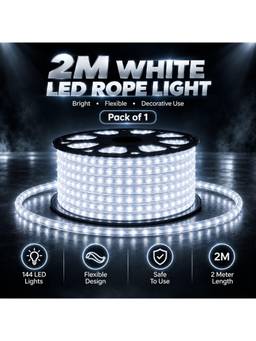 SPARKWORLD - 1200 LEDs 2 m White Steady Strip Rice Lights (Pack of 1)