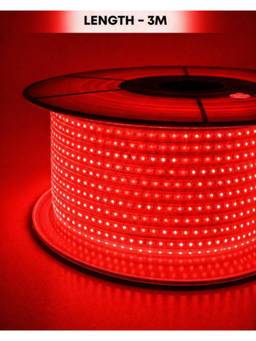 SPARKWORLD - 1200 LEDs 3 m Red Steady Strip Rice Lights (Pack of 1)
