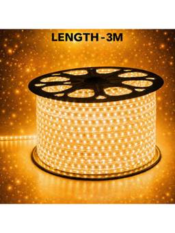 SPARKWORLD - 1200 LEDs 3 m Yellow Steady Strip Rice Lights (Pack of 1)