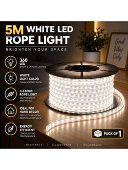 SPARKWORLD - 1200 LEDs 5 m White Steady Strip Rice Lights (Pack of 1)