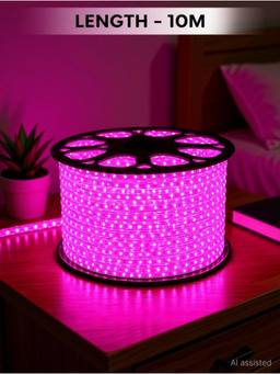 SPARKWORLD - 1200 LEDs 10 m Pink Steady Strip Rice Lights (Pack of 1)
