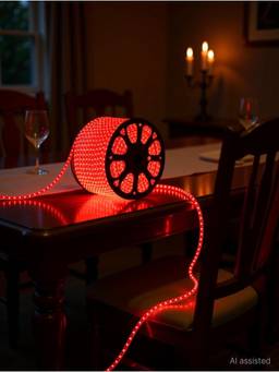 SPARKWORLD - 1200 LEDs 15 m Red Steady Strip Rice Lights (Pack of 1)