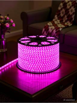 SPARKWORLD - 1200 LEDs 15 m Pink Steady Strip Rice Lights (Pack of 1)