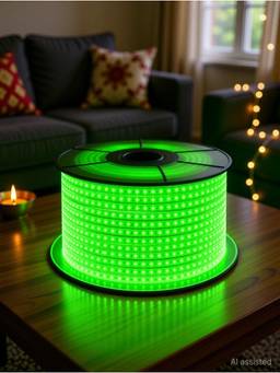 SPARKWORLD - 1200 LEDs 15 m Green Steady Strip Rice Lights (Pack of 1)
