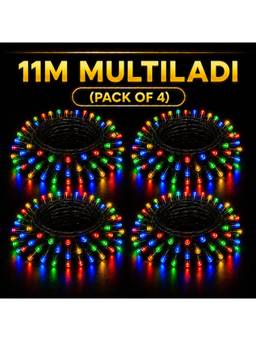 SPARKWORLD - 1 LEDs 11 m Multicolor Steady Bulb Rice Lights (Pack of 4)