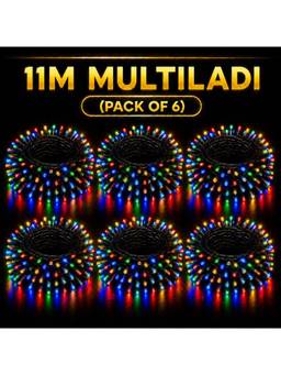 SPARKWORLD - 1 LEDs 11 m Multicolor Steady Bulb Rice Lights (Pack of 6)