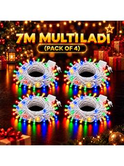 SPARKWORLD - 1 LEDs 16 m Multicolor Steady Bulb Rice Lights (Pack of 4)