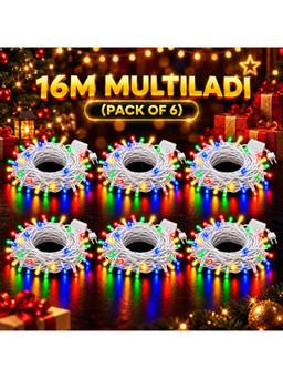 SPARKWORLD - 1 LEDs 16 m Multicolor Steady Bulb Rice Lights (Pack of 6)