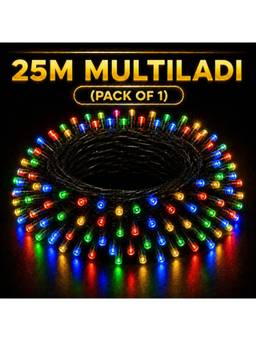 SPARKWORLD - 1 LEDs 25 m Multicolor Steady Bulb Rice Lights (Pack of 1)
