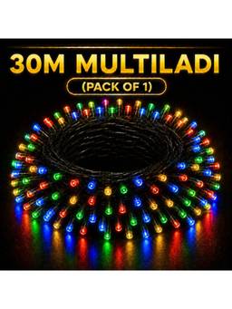 SPARKWORLD - 1 LEDs 30 m Multicolor Steady Bulb Rice Lights (Pack of 1)