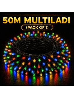 SPARKWORLD - 1 LEDs 50 m Multicolor Steady Bulb Rice Lights (Pack of 1)