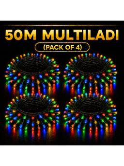 SPARKWORLD - 1 LEDs 50 m Multicolor Steady Bulb Rice Lights (Pack of 4)