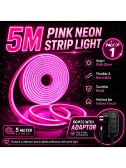 SPARKWORLD - 600 LEDs 5 m Pink Steady Strip Rice Lights (Pack of 1)