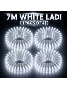 SPARKWORLD - 22 LEDs 7 m White Steady Bulb Rice Lights (Pack of 4)