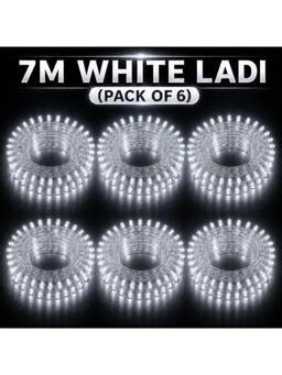 SPARKWORLD - 22 LEDs 7 m White Steady Bulb Rice Lights (Pack of 6)