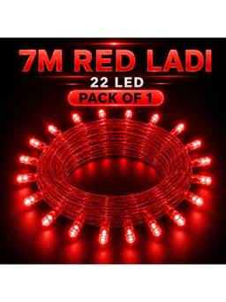 SPARKWORLD - 22 LEDs 7 m Red Steady Bulb Rice Lights (Pack of 1)