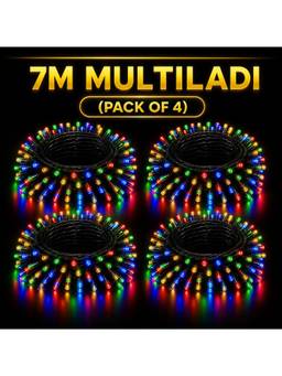 SPARKWORLD - 22 LEDs 7 m Multicolor Steady Bulb Rice Lights (Pack of 4)