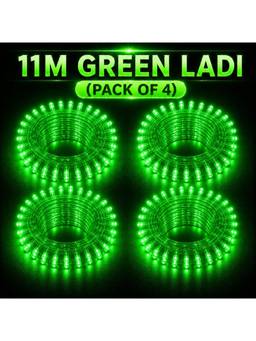 SPARKWORLD - 40 LEDs 11 m Green Steady Bulb Rice Lights (Pack of 4)