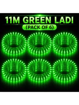 SPARKWORLD - 40 LEDs 11 m Green Steady Bulb Rice Lights (Pack of 6)