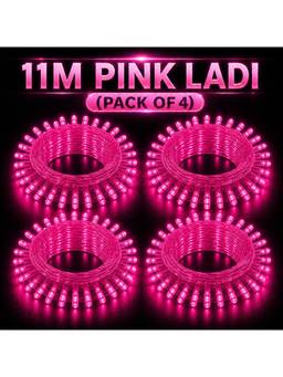 SPARKWORLD - 40 LEDs 11 m Pink Steady Bulb Rice Lights (Pack of 4)