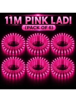 SPARKWORLD - 40 LEDs 11 m Pink Steady Bulb Rice Lights (Pack of 6)