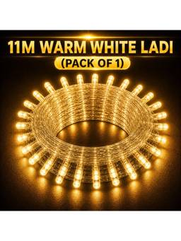 SPARKWORLD - 40 LEDs 11 m Yellow Steady Bulb Rice Lights (Pack of 1)