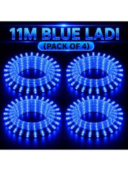 SPARKWORLD - 40 LEDs 11 m Blue Steady Bulb Rice Lights (Pack of 4)