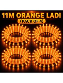 SPARKWORLD - 40 LEDs 11 m Orange Steady Bulb Rice Lights (Pack of 4)