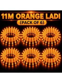SPARKWORLD - 40 LEDs 11 m Orange Steady Bulb Rice Lights (Pack of 6)