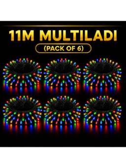 SPARKWORLD - 40 LEDs 11 m Multicolor Steady Bulb Rice Lights (Pack of 6)