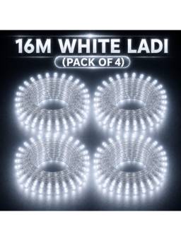 SPARKWORLD - 58 LEDs 16 m White Steady Bulb Rice Lights (Pack of 4)