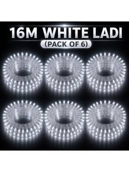 SPARKWORLD - 58 LEDs 16 m White Steady Bulb Rice Lights (Pack of 6)