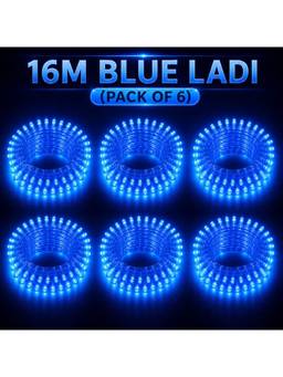 SPARKWORLD - 58 LEDs 16 m Blue Steady Bulb Rice Lights (Pack of 6)