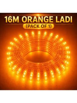 SPARKWORLD - 58 LEDs 16 m Orange Steady Bulb Rice Lights (Pack of 1)