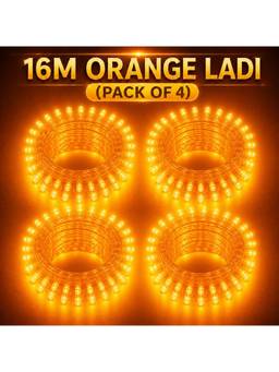 SPARKWORLD - 58 LEDs 16 m Orange Steady Bulb Rice Lights (Pack of 4)