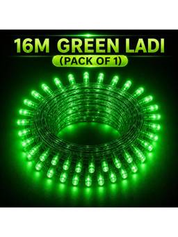 SPARKWORLD - 58 LEDs 16 m Green Steady Bulb Rice Lights (Pack of 1)