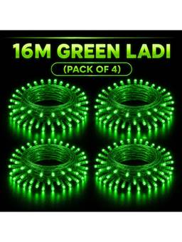 SPARKWORLD - 58 LEDs 16 m Green Steady Bulb Rice Lights (Pack of 4)