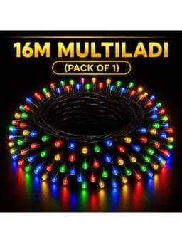 SPARKWORLD - 58 LEDs 16 m Multicolor Steady Bulb Rice Lights (Pack of 1)