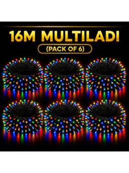 SPARKWORLD - 58 LEDs 16 m Multicolor Steady Bulb Rice Lights (Pack of 6)