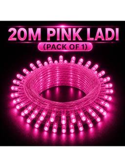 SPARKWORLD - 74 LEDs 20 m Pink Steady Bulb Rice Lights (Pack of 1)