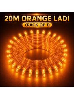 SPARKWORLD - 74 LEDs 20 m Orange Steady Bulb Rice Lights (Pack of 1)