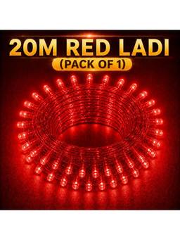 SPARKWORLD - 74 LEDs 20 m Red Steady Bulb Rice Lights (Pack of 1)