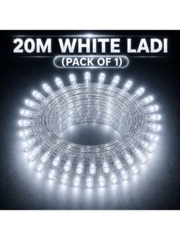 SPARKWORLD - 74 LEDs 20 m White Steady Bulb Rice Lights (Pack of 1)