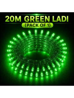 SPARKWORLD - 74 LEDs 20 m Green Steady Bulb Rice Lights (Pack of 1)