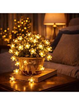 SPARKWORLD - 12 LEDs 8.89 m Yellow Steady Bulb Rice Lights (Pack of 1)