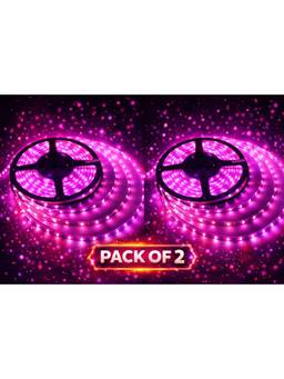 SPARKWORLD - 300 LEDs 4.95 m Pink Steady Strip Rice Lights (Pack of 2)