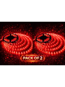 SPARKWORLD - 300 LEDs 4.95 m Red Steady Strip Rice Lights (Pack of 2)