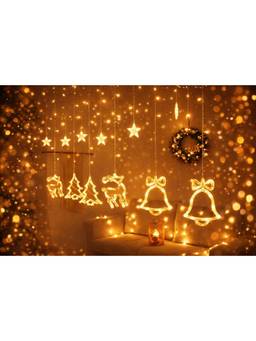 SPARKWORLD - 138 LEDs 2.49 m Yellow Flickering Christmas Tree Rice Lights (Pack of 1)