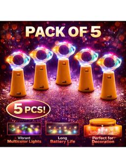 SPARKWORLD - 20 LEDs 2.03 m Multicolor Steady String Rice Lights (Pack of 5)