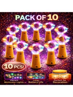 SPARKWORLD - 20 LEDs 2.03 m Multicolor Steady String Rice Lights (Pack of 10)